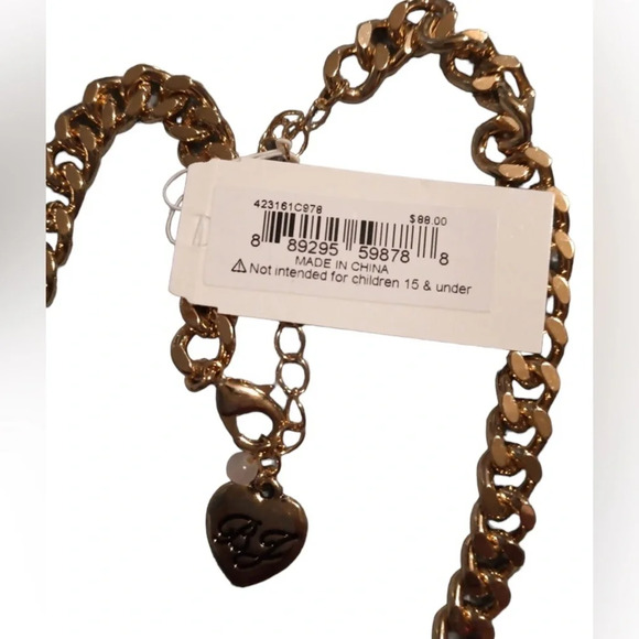 BETSEY JOHNSON Christmas Holiday HO HO HO’ Festive Sparkle Santa Necklace NWT - Picture 5 of 7